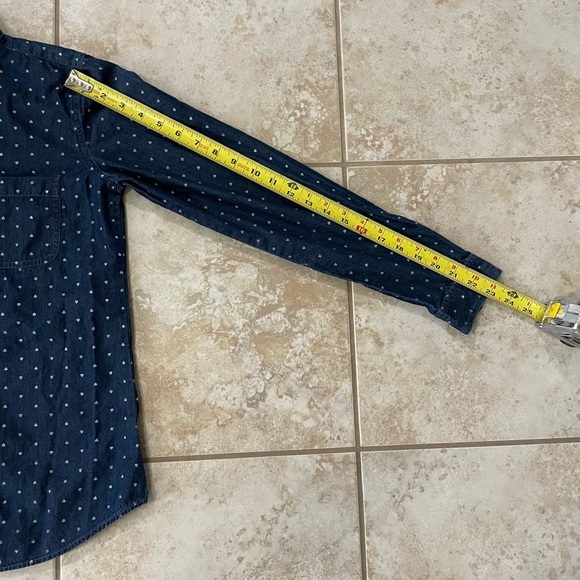 Softened navy chambray in heart dot print - XS - Picture 6 of 6